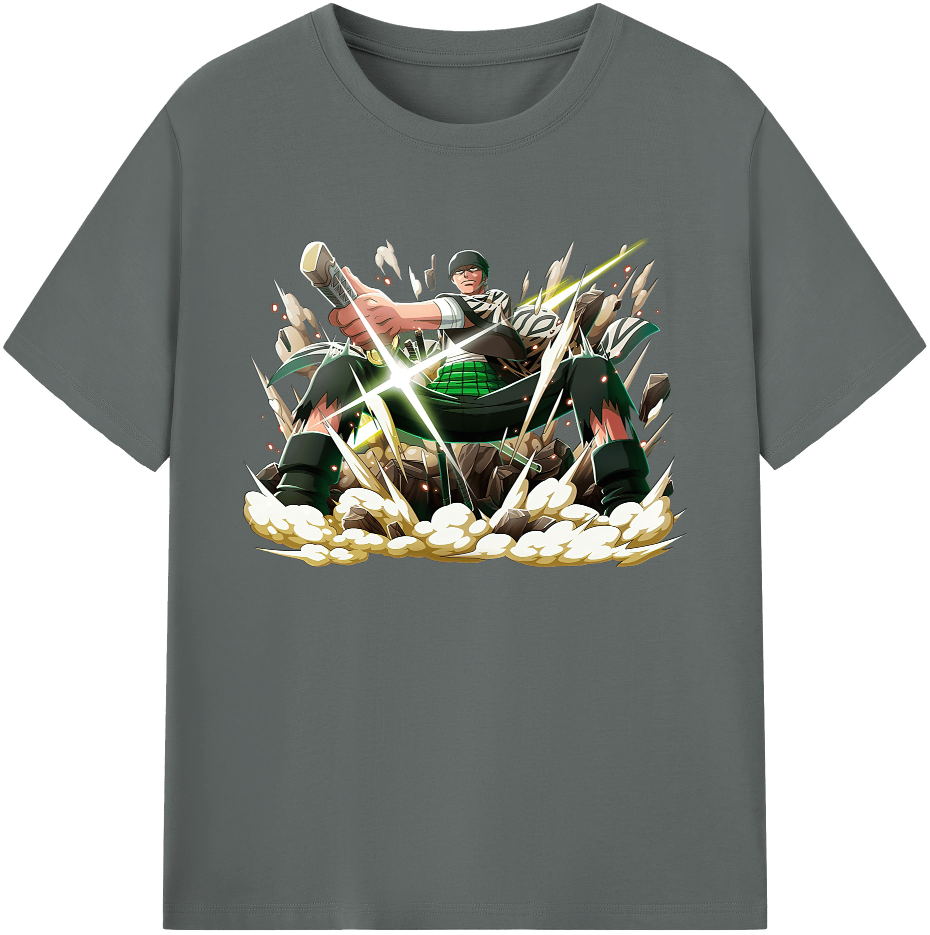 ワンピース ロロノア・ゾロ ONE PIECE Roronoa Zoro 綿100％ メンズ半袖Tシャツ｜肌触りやわらか＆通気性